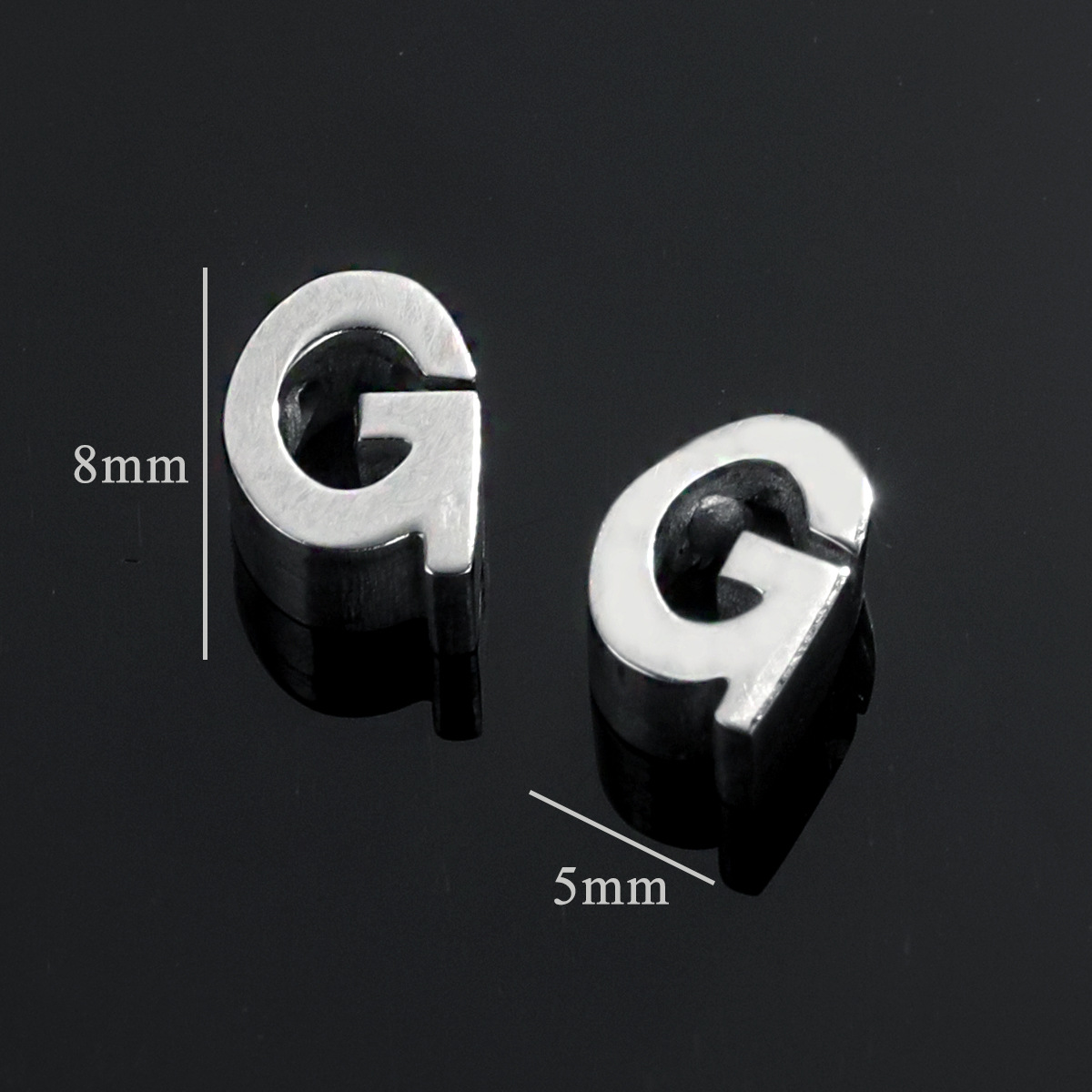 Silver color / 1 Piece Simple Casual Style Letter G Shape Stainless Steel Unisex Pendant Picture7